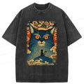 Kyoto-Lion Eye Of The Soul-cat Washed T-Shirt