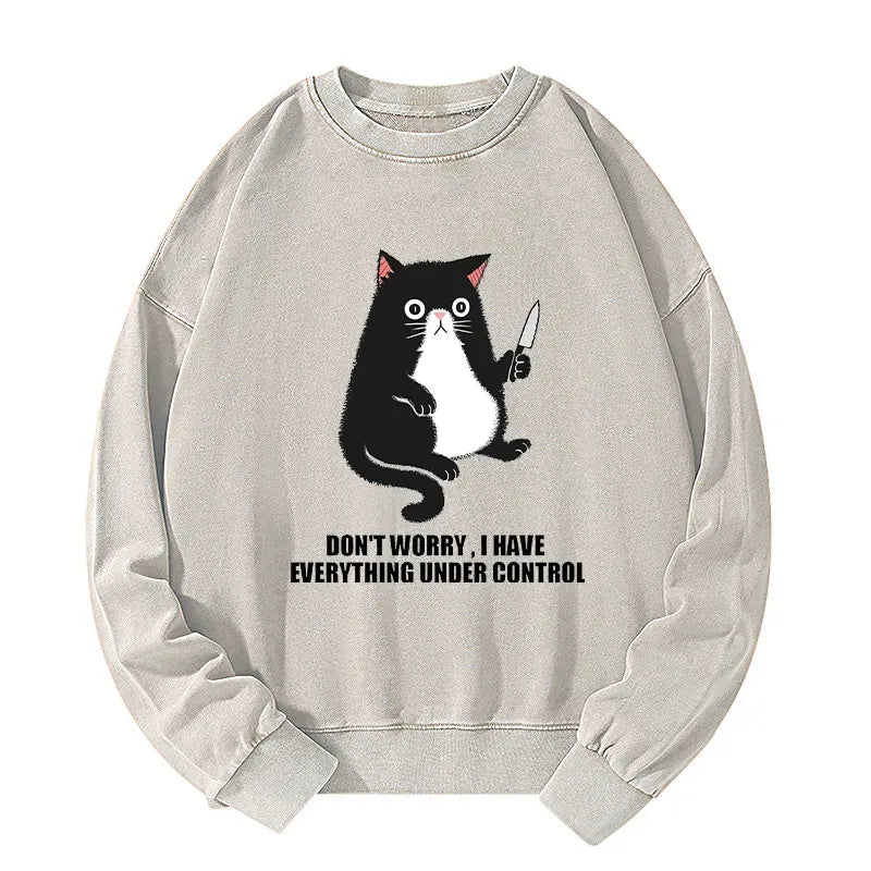 Don't Worry Cat Sweatshirt for Casual Wear