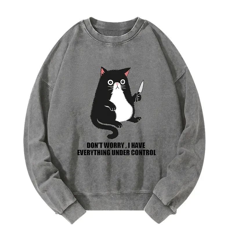 Don't Worry Cat Sweatshirt for Casual Wear