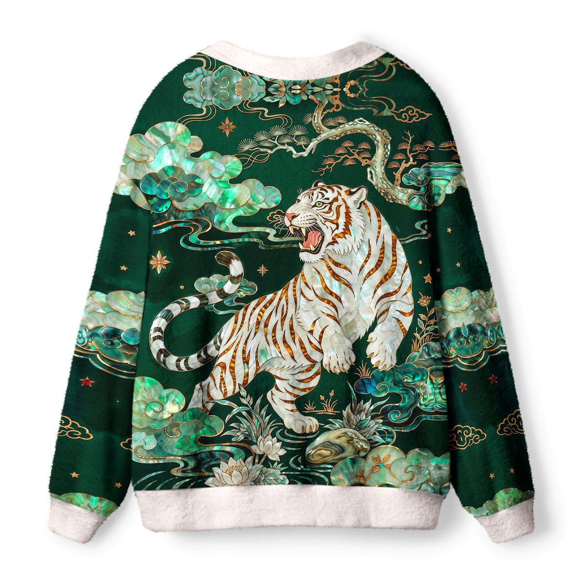 Kyoto-Lion Mighty Tiger Rises Ugly Cardigan Sweater