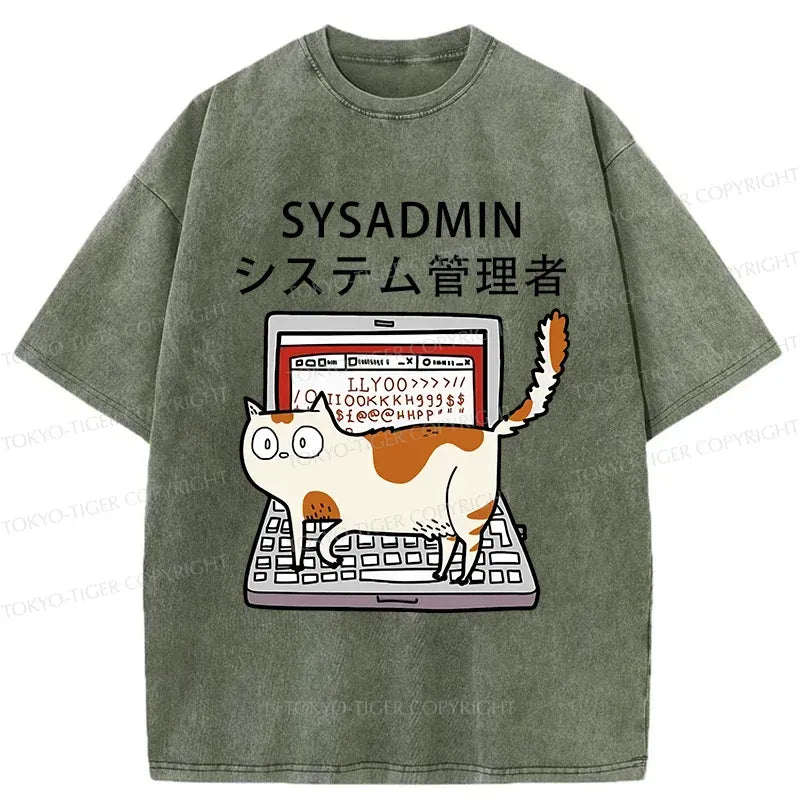 Naughty Cat Japan Washed T-Shirt