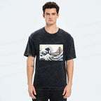Japanese vintage washed t-shirt for daily wear