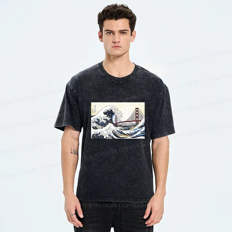 Japanese vintage washed t-shirt for daily wear