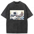 Kyoto-Lion Golden Gate Bridge And Waves Washed T-Shirt