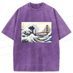 Kyoto-Lion Golden Gate Bridge And Waves Washed T-Shirt