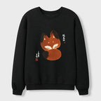cute fox japanese waffle sweatshirt