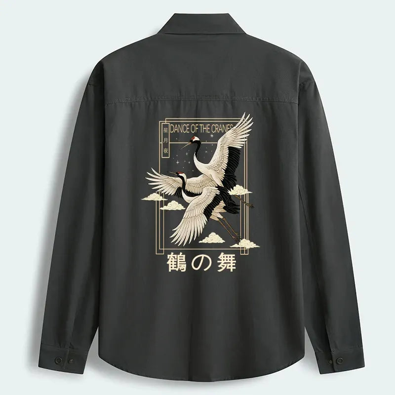 Kyoto-Lion Dance Of The Cranes Men's Corduroy Work Jacket