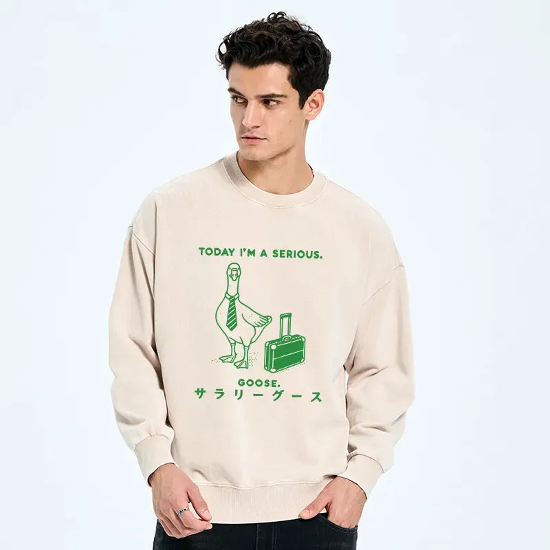 Japanese Vintage Washed Sweatshirt for Daily Wear