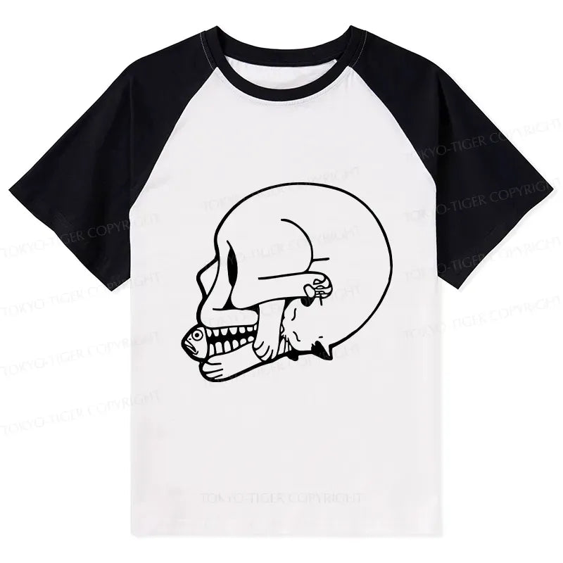 Funny Cat Raglan T-shirt for Summer