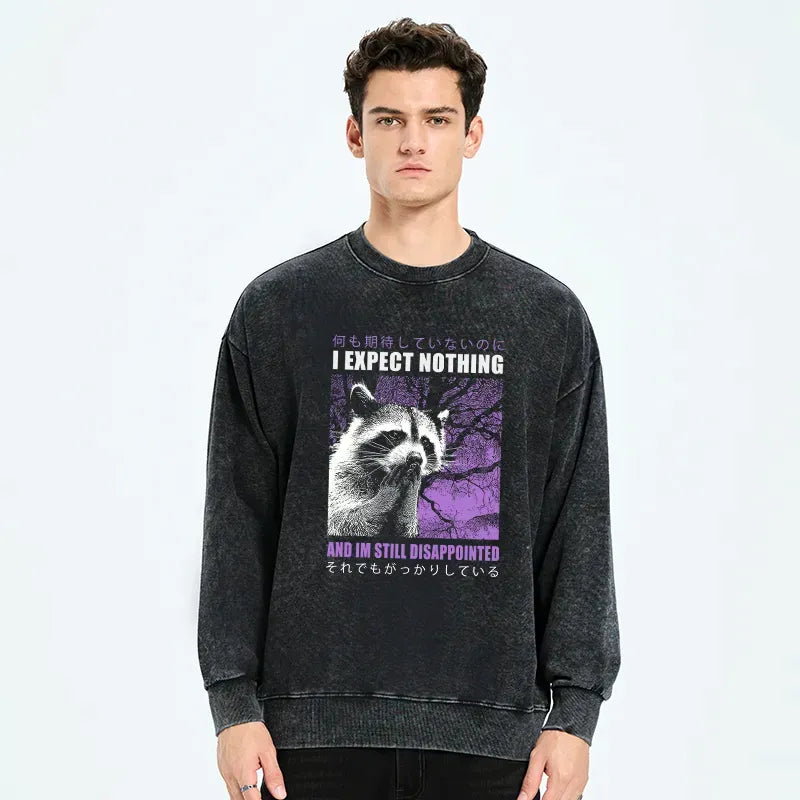 japanese washed raccoon sweatshirt everyday wear