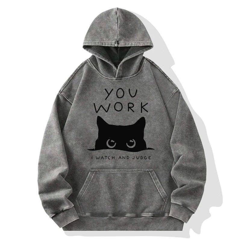 Kyoto Vintage Cat Spying Hoodie