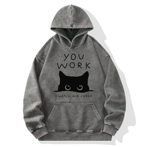 Kyoto Vintage Cat Spying Hoodie