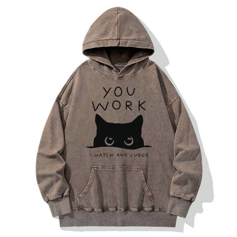 Kyoto Vintage Cat Spying Hoodie