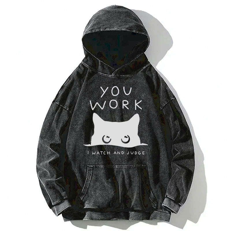 Kyoto Vintage Cat Spying Hoodie