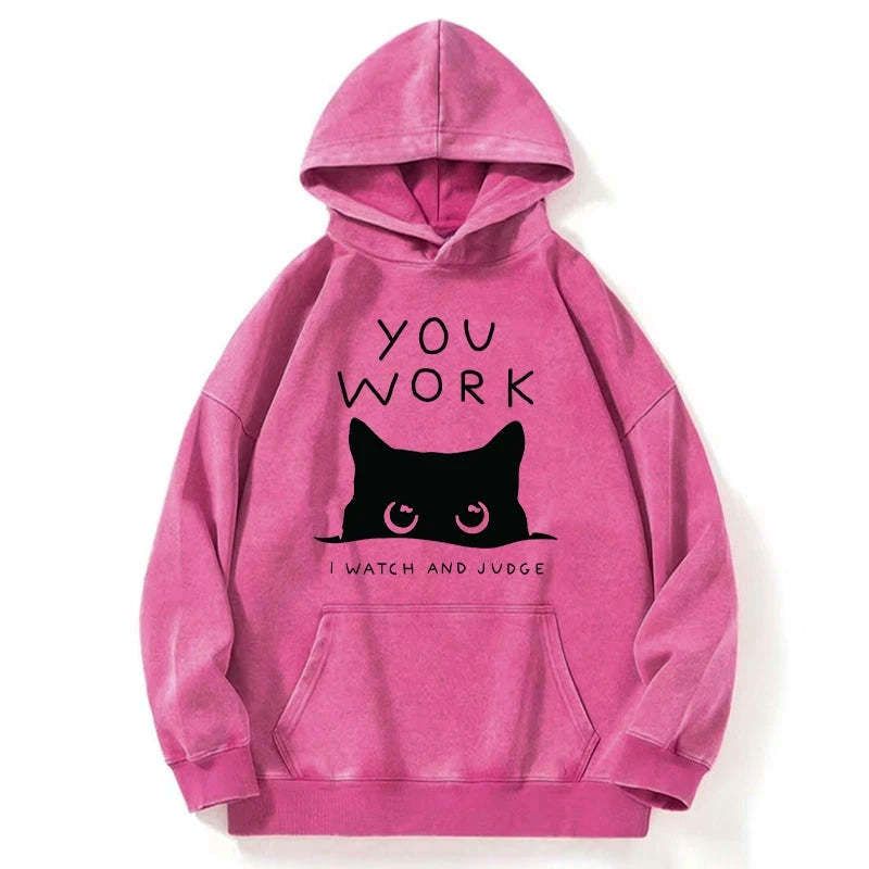 Kyoto-Lion A Cat That Spies Washed Hoodie