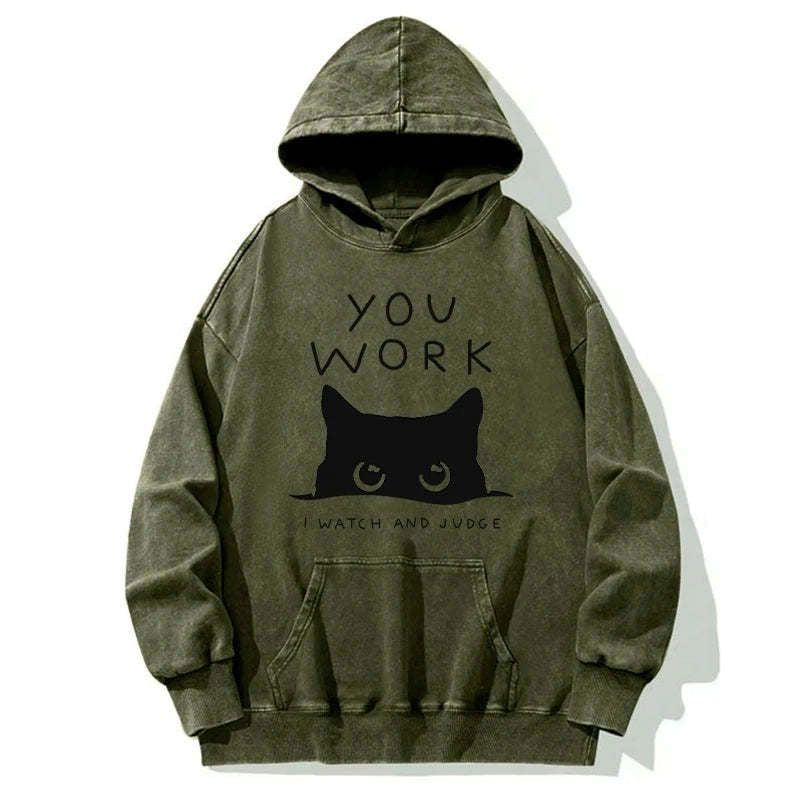 Kyoto Vintage Cat Spying Hoodie