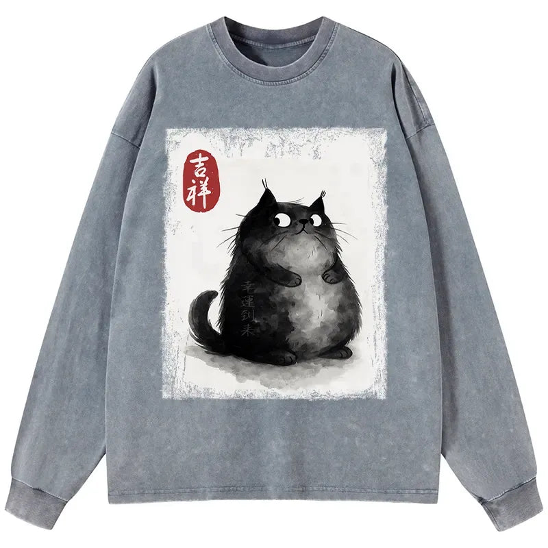 Best Seller Japanese cat long sleeve tee