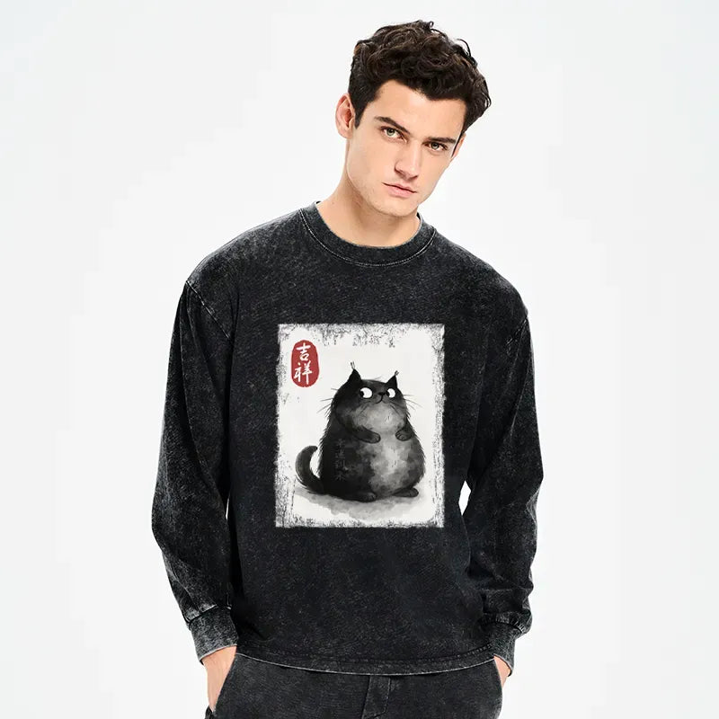 Best Seller Japanese cat long sleeve tee