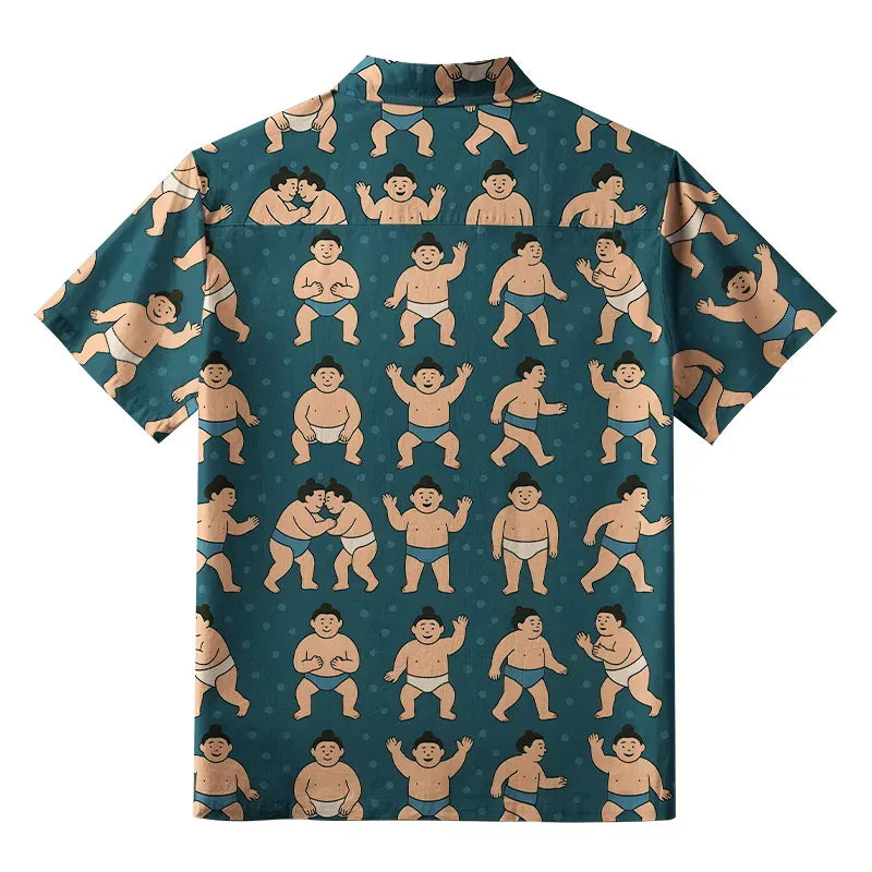 Kyoto-Lion Sumo Wrestler Button-up Shirt