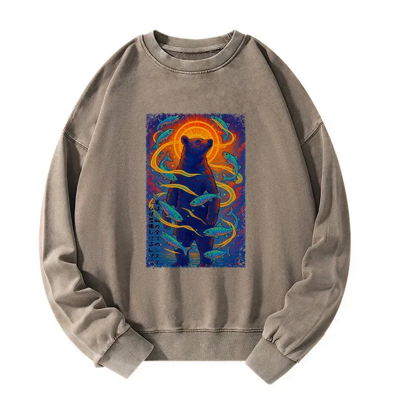 Bear and Fish Vintage Sweatshirt on Sale