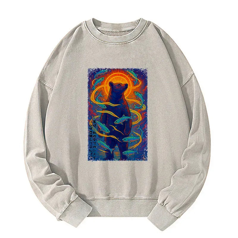 Bear and Fish Vintage Sweatshirt on Sale