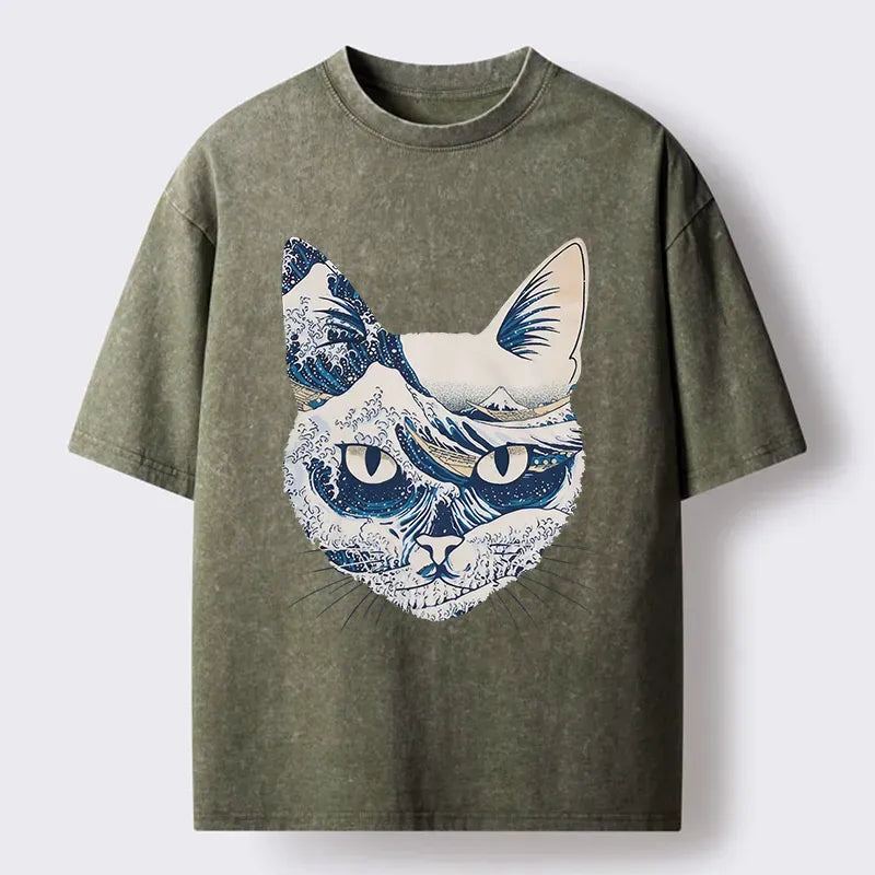 Ukiyo-e Cat T-Shirt for Anime Convention