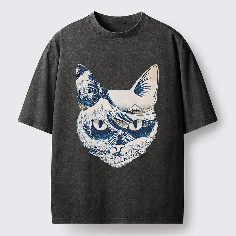 Japanese Woodblock Print Cat T-Shirt