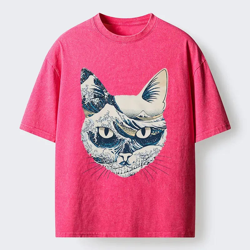 Ukiyo-e Cat T-Shirt for Anime Convention