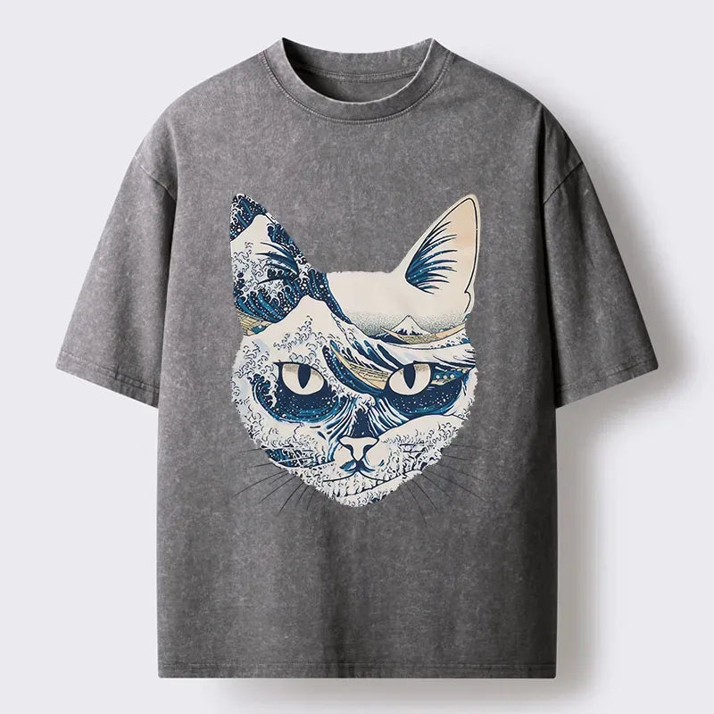 Ukiyo-e Cat T-Shirt for Anime Convention