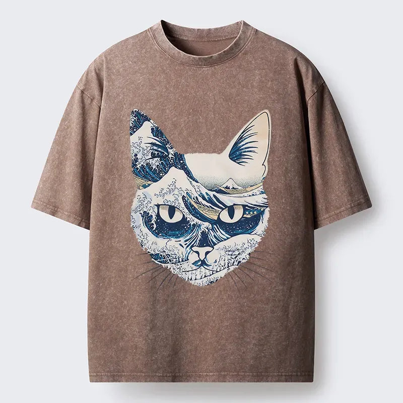 Japanese Woodblock Print Cat T-Shirt