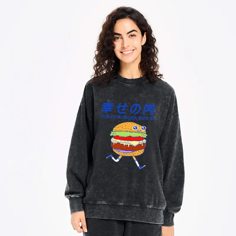 Japanese Washed Sweatshirt for Daily Wear