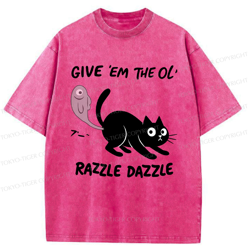 Washed Japanese Cat T-Shirt for Daily Wear
