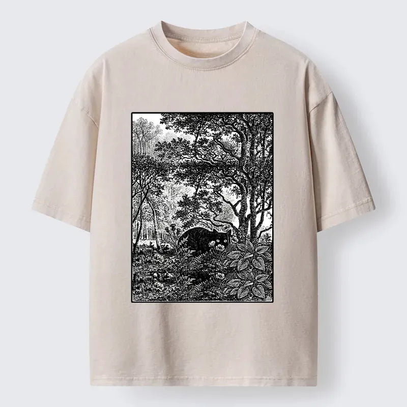 Kyoto Cat T-Shirt for Daily Wear