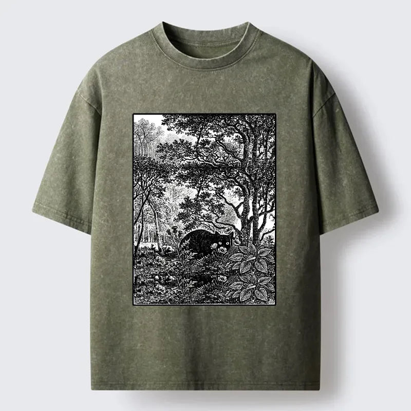 Kyoto Cat T-Shirt for Daily Wear