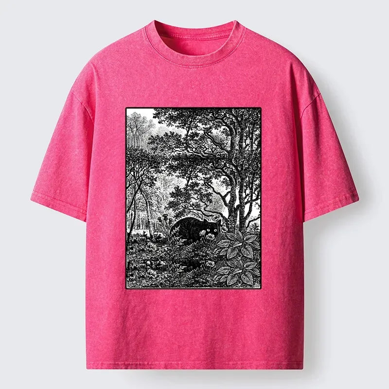 Kyoto Cat T-Shirt for Daily Wear