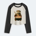 women's raglan shirt with otter ramen design