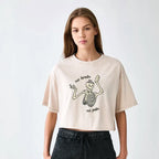 Ukiyo-e Skeleton Crop Top Free Shipping