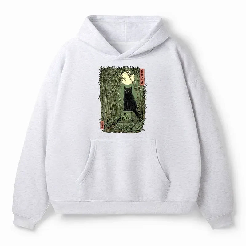 Kyoto bamboo forest cat hoodie gift idea