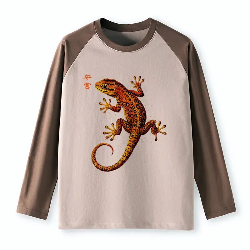 Retro Gecko Raglan Long Sleeve