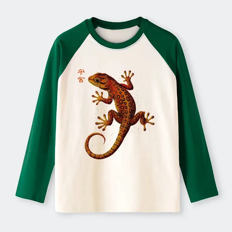 Retro Gecko Raglan Long Sleeve