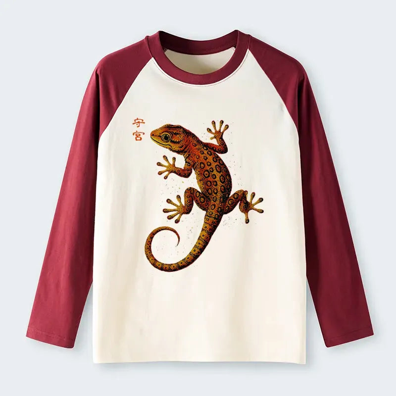 Retro Gecko Raglan Long Sleeve