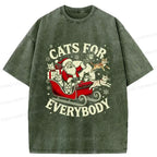 japanese cat lover washed t-shirt for gift