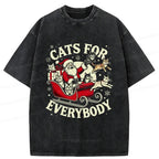 japanese cat lover washed t-shirt for gift