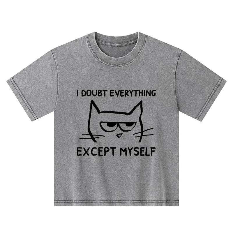 Kyoto-Lion Confident Kitten Kids Washed T-Shirt