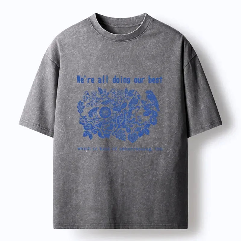 Funny Bird Washed T-Shirt for Daily Wear