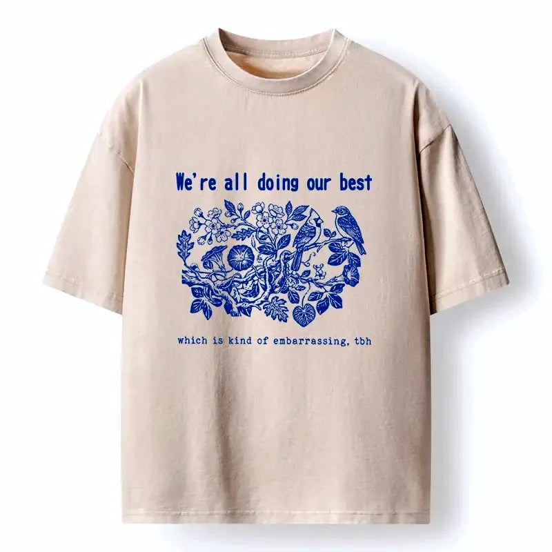 Funny Bird Washed T-Shirt for Daily Wear