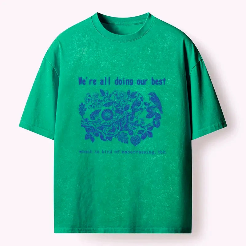 Funny Bird Washed T-Shirt for Daily Wear