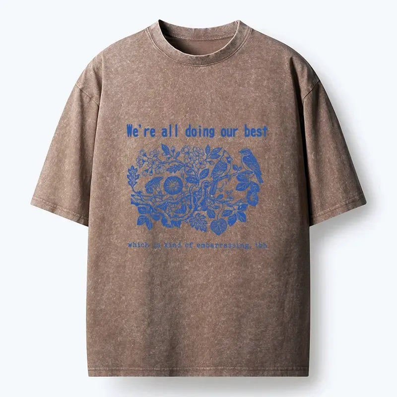 Funny Bird Washed T-Shirt for Daily Wear
