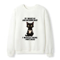 Kyoto-Lion Funny Cute Black Cat And Coffee Meme Waffle Sweatshirt