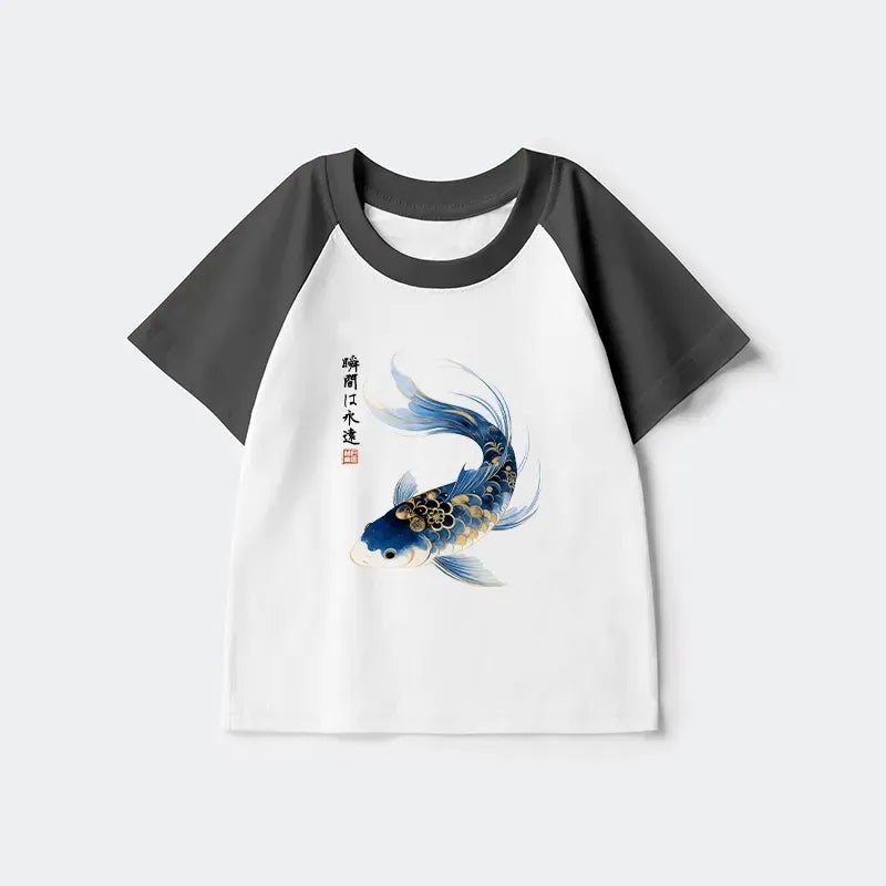 Elegant Japanese Koi Kids Tee for Daily Wear